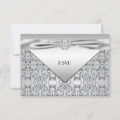 Elegant Silver Wedding Jubileum Party RSVP (Voorkant)