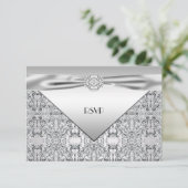 Elegant Silver Wedding Jubileum Party RSVP (Staand voorkant)