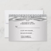 Elegant Silver Wedding Jubileum Party RSVP (Achterkant)