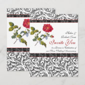 Elegant Silver Wedding Jubileum Uitnodiging (Voorkant / Achterkant)