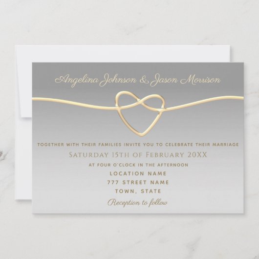 Elegant Silver Wedding Kaart (Voorkant)