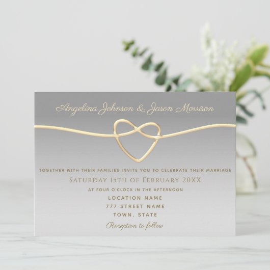 Elegant Silver Wedding Kaart (Staand voorkant)