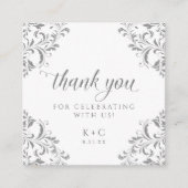 Elegant Silver Wedding Luxury  Favor Kaarten (Voorkant)