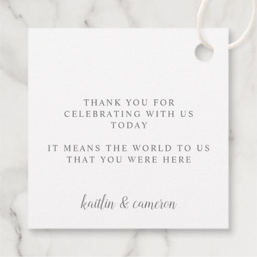 Elegant Silver Wedding Luxury Favor Kaarten Bedankjes Labels (Achterkant)