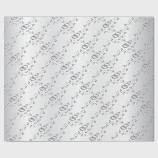 Elegant Silver Wedding Rings Cadeaupapier (Vlak)