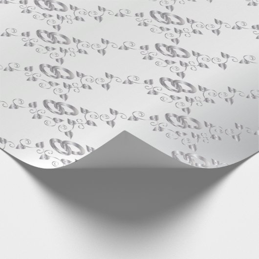 Elegant Silver Wedding Rings Cadeaupapier (Hoek)