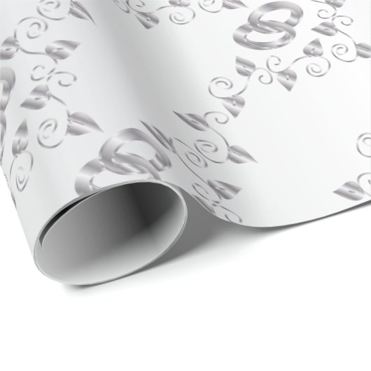 Elegant Silver Wedding Rings Cadeaupapier (Rol Hoek)