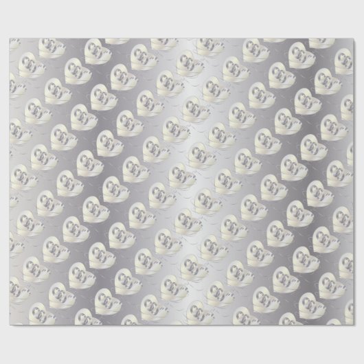 Elegant Silver Wedding Rings Cadeaupapier (Vlak)