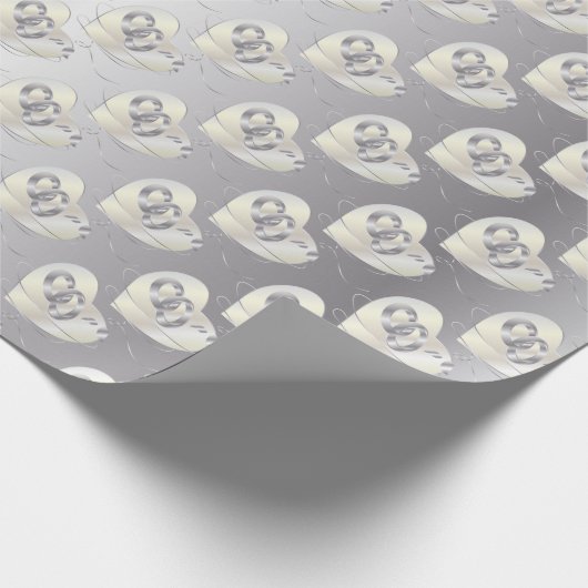 Elegant Silver Wedding Rings Cadeaupapier (Hoek)