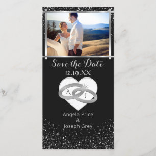 Elegant Silver Wedding Rings   De datum van het ha Save The Date