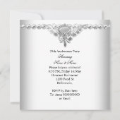Elegant Silver White 25th Wedding Jubileum 3 Kaart (Achterkant)
