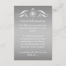 Elegant Silver White Guest-informatiekaart