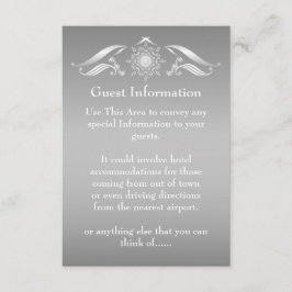Elegant Silver White Guest-informatiekaart Informatiekaartje
