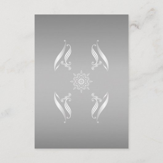 Elegant Silver White Guest-informatiekaart Informatiekaartje (Achterkant)