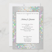 ELEGANT SILVER WHITE HOLOGRAPHIC PASTEL WEDING KAART (Voorkant)