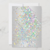 ELEGANT SILVER WHITE HOLOGRAPHIC PASTEL WEDING KAART (Achterkant)