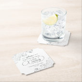Elegant Silver & White Neem niet mijn Drink bruilo Kartonnen Onderzetters (Insitu)