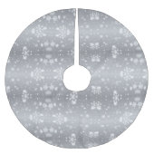 Elegant Silver White Snowflakes Kerstboom Rok (Voorkant)
