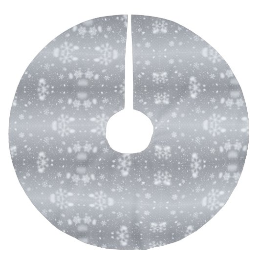 Elegant Silver White Snowflakes Kerstboom Rok (Voorkant)