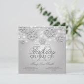 Elegant Silver Winter Glitter 50e verjaardag Kaart (Staand voorkant)