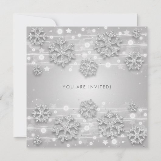 Elegant Silver Winter Glitter 50e verjaardag Kaart (Achterkant)