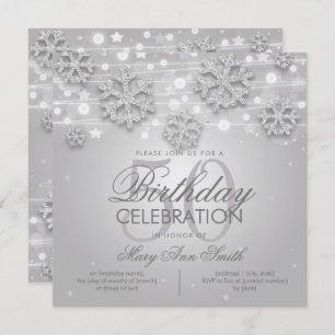Elegant Silver Winter Glitter 50e verjaardag Kaart