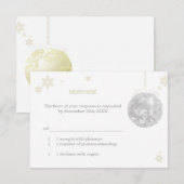 Elegant Silver Winter Wedding RSVP Kaartje (Voorkant / Achterkant)