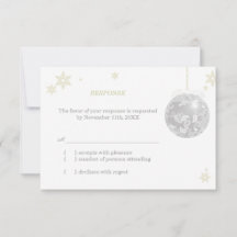 Elegant Silver Winter Wedding RSVP