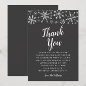 Elegant Silver Winter Wonderland Baby shower Bedankkaart (Voorkant / Achterkant)