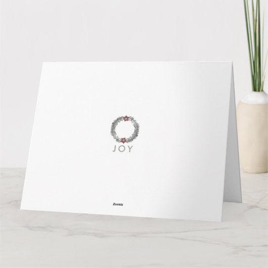 Elegant Silver Wreath Prettige feestdagen Corporat Kaart (Achterkant)