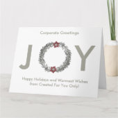 Elegant Silver Wreath Prettige feestdagen Corporat Kaart (Voorkant)