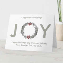 Elegant Silver Wreath Prettige feestdagen Corporat Kaart