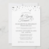 Elegant Silver YARS IN FOREVER Vow Renewal Invi Kaart (Achterkant)