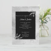 ELEGANT SILVER ZWARTE GLITTER WEDING KAART (Staand voorkant)