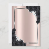 Elegant SilverFrame, Black Rozen Retirement Kaart (Achterkant)