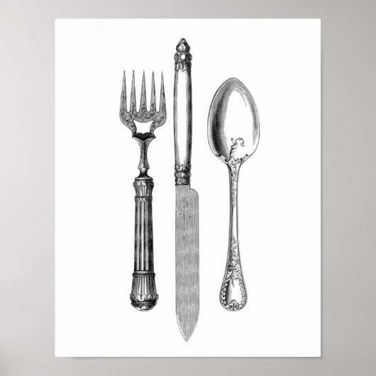 Elegant Silverware Poster (Voorkant)