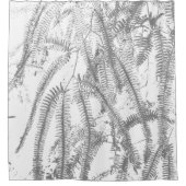 Elegant silvery fern patroon douchegordijn (Voorkant)