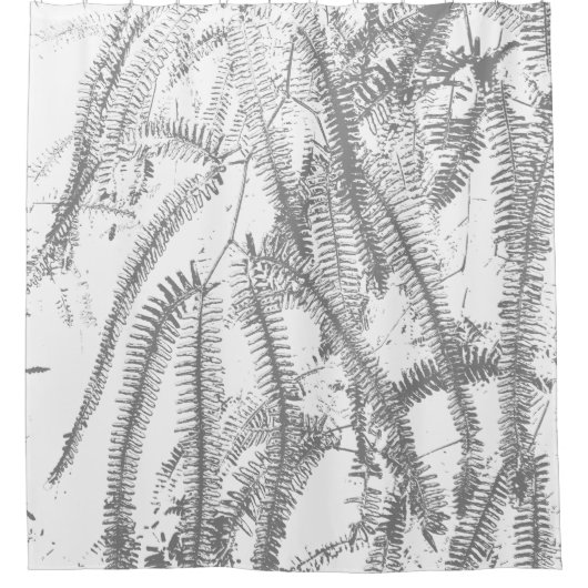 Elegant silvery fern patroon douchegordijn (Voorkant)