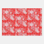 Elegant Silvery Kerstmis Snowflakes Kraft Brown Inpakpapier Vel (Voorkant 2)