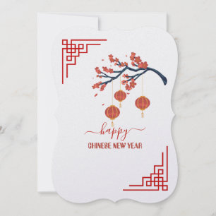 Elegant & Simpel 5" x 7" Gelukkig Chinees Nieuwjaa Feestdagenkaart