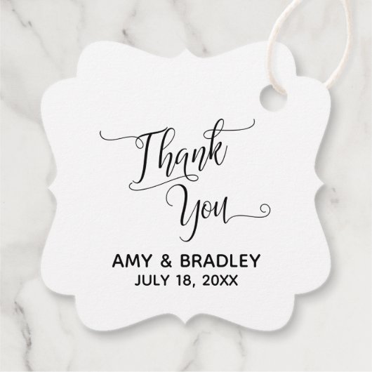 Elegant, simpel bedankt voor je bruiloft bedankjes labels (Achterkant)
