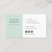 ELEGANT SIMPEL MINIMAAL MINT GROEN BEROEPSBEOEFENA VISITEKAARTJE (Achterkant)