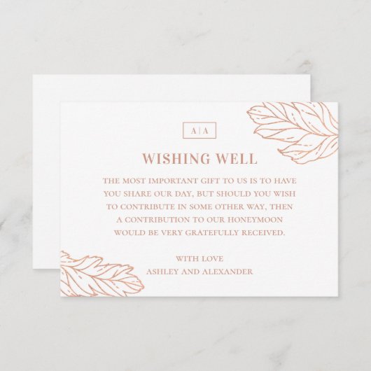 Elegant simpele botanische bruiloft die goed wil informatiekaartje (Voorkant / Achterkant)