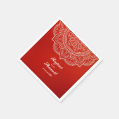 Elegant simpele Crimson en White Mandala Paisley Servet (Hoek)