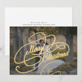 Elegant simpele foto van Merry Kerstmis Feestdagenkaart (Voorkant / Achterkant)