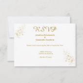 ELEGANT SIMPELE GOLD LEAF GLITTER RSVP KAART (Voorkant)