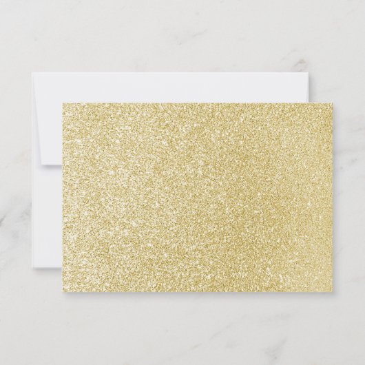 ELEGANT SIMPELE GOLD LEAF GLITTER RSVP KAART (Achterkant)