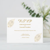 ELEGANT SIMPELE GOLD LEAF GOLD RSVP KAART (Staand voorkant)