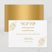 ELEGANT SIMPELE GOLD LEAF GOLD RSVP KAART (Voorkant / Achterkant)