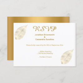 ELEGANT SIMPELE GOLD LEAF GOLD RSVP KAART